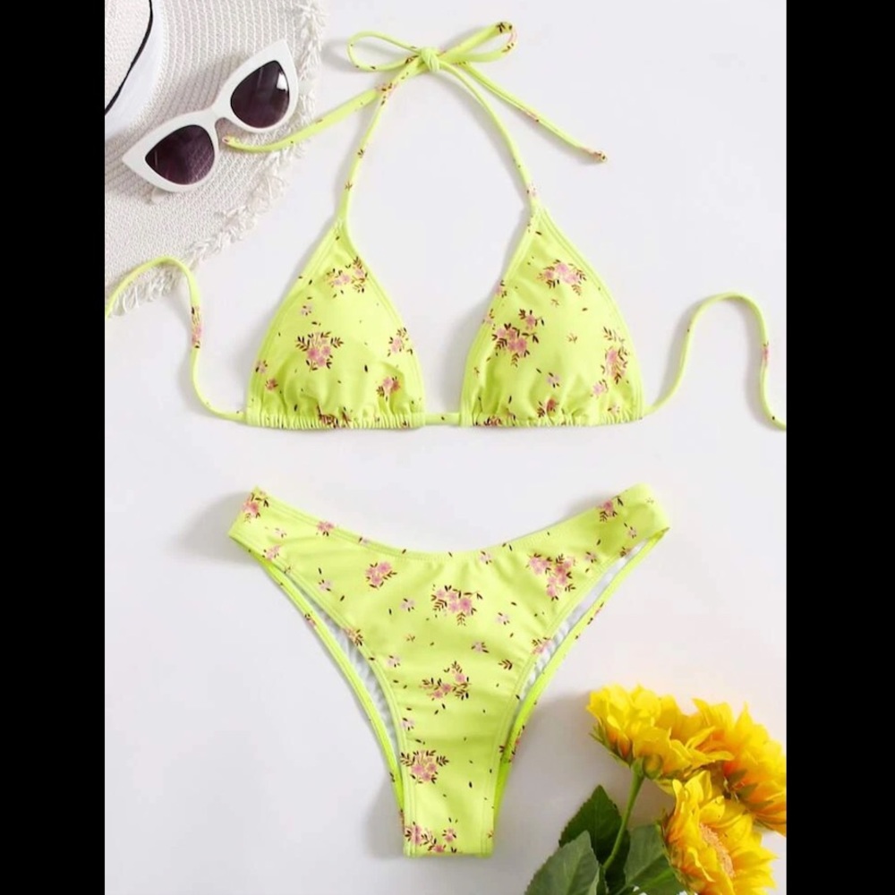 GREEN FLORAL BIKINI SET (SMALL)